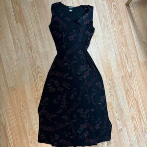 Black Floral Midi Dress by